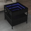 VidaXL Kávový stolík s LED Infinity, čierny, 50x50x51 cm