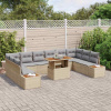zahrada-XL Súprava záhradných pohoviek 11 pcs Béžová Poly ratan 3358844