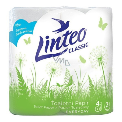 Toaletný papier LINTEO CLASSIC 4 x 2vr, biely 15m