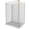 Mexen Kioto sprchová stena Walk-in 135 x 70 x 30 cm, transparentná, brúsená meď - 800-135-070-221-65-00-030