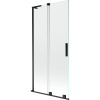 Mexen Velar L, 2-krídlová posuvná vaňová zástena 90 x 150 cm, 8mm číre sklo, čierna matná, 896-090-003-01-70