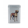Plechová dóza s obrázkom psa plemena rhodésky ridgeback