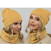 Fashionweek Exkluzívny alpakovy set čiapka a šál, pletený tunel Zizi-AL2 Farba: horčicovou, Veľkosť: Universal