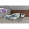 Postel z masivu borovice Šárka 120x200 cm - BÍLÁ + matrace Relax + rošt ZDARMA