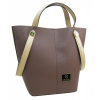 Hnedo-béžová s fialovým nádychom shopper dámska kabelka S683 GROSSO