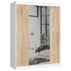 Signal Šatníková skriňa posuvná 150cm CLP so zrkadlom biela/dub sonoma