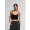 Ladies Short Velvet Top - black XXL
