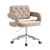 LuxuryForm DESIGN Kreslo ADRIA VELUR na striebornej podstave s kolieskami - latte