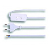 Kábel Solight Flexo šňůra, 3m, 2 x 0,75mm2, bílá, plochá, vypínač