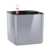 Lechuza Cube Glossy 14 All inclusive set titanium dust highgloss 14x14x14 cm