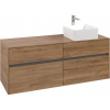 VILLEROY & BOCH Collaro závesná skrinka pod umývadlo na dosku (umývadlo vpravo), 4 zásuvky, 1400 x 500 x 548 mm, Oak Kansas, C04700RH