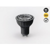 Žiarovka GU10 24V 2700K, stmievateľná LED žiarovka 8W na 24V s bielym telom, s päticou GU10, COB čipom, 60º šošovkou a chromatičnosťou 2700K (KL-GU10-8W-2700-BK)