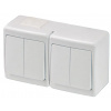 BETA Vypínač dvojitý č.5 + č.5 na povrch biely IP44 D.3112W2W2 PAWBOL