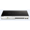 D-Link DGS-1210-10MP 10-portový gigabitový Smart+ PoE switch, 8x GbE PoE+, 2x SFP, PoE 130W, bez ventilátora