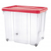 Tontarelli Úložný box s kolieskami PUZZLE 80 l transparent/červená 8031881ACH
