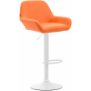 Design-Shop Barová stolička Braga - koženka, biela podnož - Oranžová
