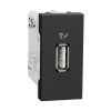 Schneider Electric Unica Nabíjací USB A konektor, 1A, 1 modul, Antracit