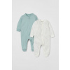 Dojčensky overal - PAJACKEK H&M 80 viacfarebný, zelený (H&M pyžamy veľkosť 80 2-pack)