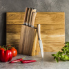 GERLACH Natur 7 el. - kuchynské nože z nehrdzavejúcej ocele v bloku s doskou na krájanie