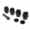 ČIERNE SKRYTÉ VENTILY NA KOLESÁ HLINÍKOVÝCH DISKOV FI 11,5 MM CARBONADO 4KS