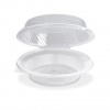 Šalátová miska priehľadná s vypuklým viečkom 1700 ml (PP) (25ks) 100030374