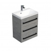 Swiss aqua technologies Koupelnová skříňka s černou úchytkou a umyvadlem SAT Cube Way 60x76,5x40 cm beton mat CUBE2C603BE