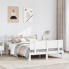 zahrada-XL Posteľný rám s čelom biely 150x200cm borovicový masív 3306830