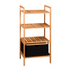 KESPER KESPER Policový regál 4 poschodia s úložným boxom, bambus 44 x 34 x 93 cm