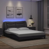 Rám postele s LED osvětlením šedý 160 x 200 cm umělá kůže Šedá 3213944