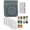 LoveInstant Sada 4 pouzder a alb s 96 rámečky a samolepkami pro Fuji Fujifilm Instax Mini 41 / šedá