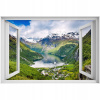 Self -adhézne 3D okno Fiord Nórsko 90x60 (Self -adhézne 3D okno Fiord Nórsko 90x60)