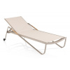 KETTLER DIAMOND hliníkové lehátko s teakovými podrúčkami - taupe / béžová