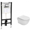 ROCA Active Podomietkový SET +WC závesné MERIDIAN Rim.+sed. DP Slim SC+tlačítko Chróm A893104581