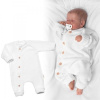 Baby Nellys Pletený overálok s gombíkmi zapínanie bokom, Hand Made, biely, biely, 56 (1-2m)
