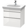 Duravit DuraStyle - Umývadlová skrinka 61x93x45 cm, 2 zásuvky, lesklá biela DS648302222