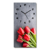 Nástenné hodiny Červené tulipány 30x60 cm