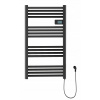 Erga Pago, elektrické vykurovacie teleso 960x540 mm s digitálnym termostatom, 500W, čierna matná, ERG-LAV-GRZE-E-ALU-960540-BK