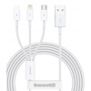 Baseus CAMLTYS-02 Superior Fast Charging Datový Kabel 3v1 USB-C, Lightning, MicroUSB 1.5m (6953156205536)