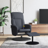 Masážní polohovací křeslo s podnožkou tmavě šedé samet Dark grey 356701