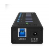 Icy Box 7 x Port USB 3.0 Hub with USB charge port, Black IB-AC618