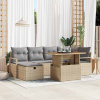 zahrada-XL Súprava záhradných pohoviek 7 pcs Béžová polyratan 3361329