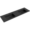 MEXEN - Otis dvojumývadlo zapustené do dosky 161 x 46,5, čierna mat 25181671D