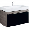 Geberit Citterio - Skrinka pod umývadlo 900 mm, lesklá čierna/sivohnedý dub 500.559.JJ.1