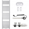 CERANO - Kúpeľňový radiátorový set Lincoln - kombinované vykurovanie, wifi tyč - stredové pripojenie 50 mm - 559W - biela lesklá - 1800x500 mm
