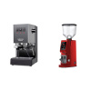 Gaggia New Classic EVO, grey + Eureka Atom W 65, ferrari red