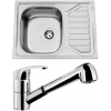 Set Sinks (dřez Okio 650 V 0,6 mm matný + baterie Legenda S Chrom - lesklý) OK650VLESCL