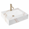Rea Aresa, nástenné umývadlo 60x50x16 cm, imitácia kameňa-biela, REA-U9976