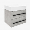 Swiss aqua technologies Koupelnová skříňka s umyvadlem a černou úchytkou SAT Cube Way 60x53x46 cm beton mat CUBE46C602BESATCWL