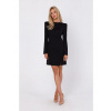 Šaty s modelujúcim prešívaním M755 čierne - Moe M