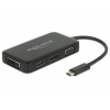Delock USB 2.0 adaptér [1x USB-C® zástrčka - 1x VGA zásuvka, HDMI zásuvka, DVI zásuvka 24+5-pólová, zásuvka DisplayPort] 63929; 63929